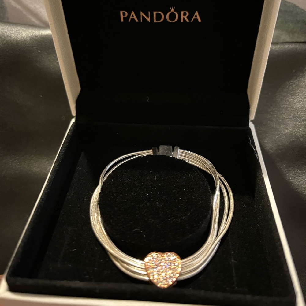 Pandora Pave heart bracelet